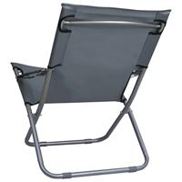 Strandstoelen 2 st inklapbaar stof grijs - thumbnail