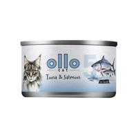 OLLO Cat nr 11 Tuna & Salmon in broth - nat kattenvoer - 70g - thumbnail