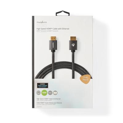High Speed HDMI-Kabel met Ethernet | HDMI-Connector - HDMI-Connector | Gun Metal Grey Gevlochten Kabel