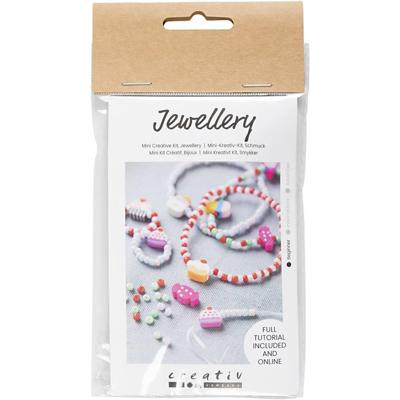Creativ Company Mini hobbyset sieraden, elastische armband en ring, 1 doos