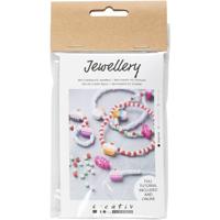 Creativ Company Mini hobbyset sieraden, elastische armband en ring, 1 doos - thumbnail