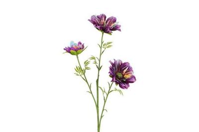 Decostar zijdebloem Dahlia iriserend 62 cm paars