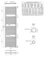 Wiesbaden Radiator Elara 181,7x45 cm Midden-Onder Aansluiting Mat Zwart - thumbnail