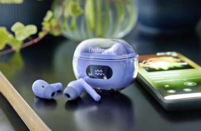 Intenso Buds Plus T315AE blau In Ear headset Bluetooth Stereo Blauw Noise Cancelling Mobiele telefoon