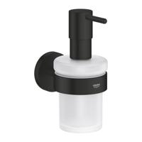 GROHE Essentials Zeepdispenser - 160ml - met houder - mat zwart 1022572430 - thumbnail