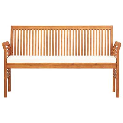 Tuinbank met kussen 3-zits 150 cm massief acaciahout