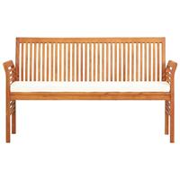 Tuinbank met kussen 3-zits 150 cm massief acaciahout - thumbnail