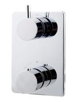 Afbouwdeel tbv douchekraan Wiesbaden Caral | Thermostaatkraan | 2-weg | Rond | Chroom - thumbnail