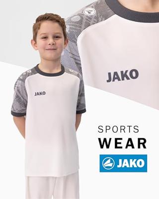 JAKO 4224K Shirt Iconic Km Kids - Wit/Zachtgrijs/Antra Light - 128