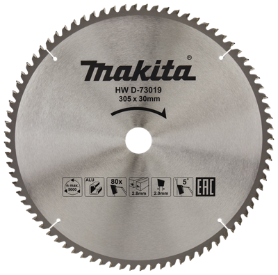 Makita Afkortzaagblad voor Aluminium | Standaard | Ø 305mm Asgat 30mm 80T - D-73019