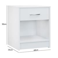 Nachtkastje Hamburg Wit 50x40x35cm - thumbnail