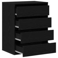 Ladekast met lade Zwart eiken 60 x 41 x 76 cm Bewerkt hout - thumbnail