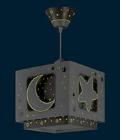 Dalber hanglamp Moonlight glow in the dark 24 cm 60W grijs - thumbnail