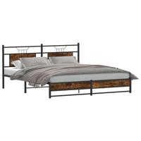 Bedframe zonder matras hout gerookt eikenkleurig 160x200 cm - thumbnail