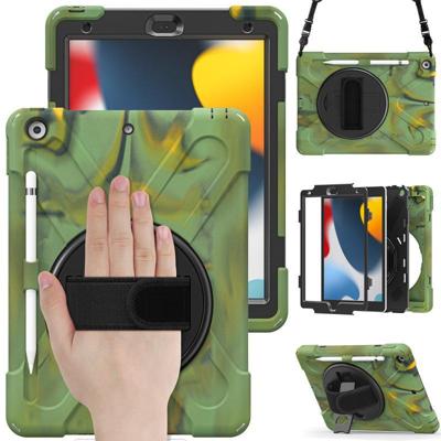 Siliconen + PC Beschermhoes Met Houder & Schouderriem Voor Ipad 10.2 2021/2020 / 2019 (Camouflage) Siliconen + PC Beschermhoes Met Houder & Schouderriem Voor Ipad 10.2 2021/2020 / 2019 (Camouflage)