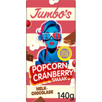 Jumbo&apos;s Melkchocolade Popcorn Cranberry Limited Edition 140 g - thumbnail