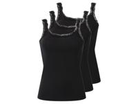 ESMARA Set van 3 geribde dames tops (Zwart, L (44/46)) - thumbnail