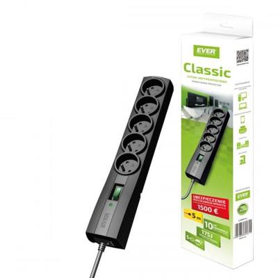 Ever CLASSIC 3m Zwart 5 AC-uitgang(en) 250 V