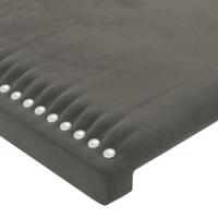 Hoofdbord met randen 83x16x118/128 cm fluweel donkergrijs - thumbnail