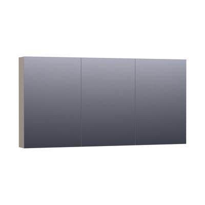 Brauer Impress Deluxe Spiegelkast - 140 cm - met interne en externe Verlichting - 3 Dubbelzijdige Spiegeldeuren - Mat Taupe