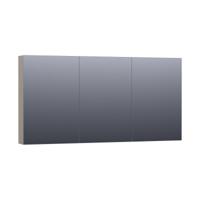 Brauer Impress Deluxe Spiegelkast - 140 cm - met interne en externe Verlichting - 3 Dubbelzijdige Spiegeldeuren - Mat Taupe - thumbnail