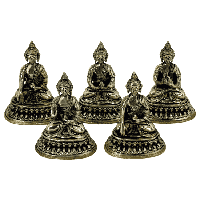 Dhyani Boeddha Beeldjes - 10 cm (Set van 5 - 330 gram) - thumbnail
