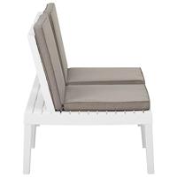 Loungebank met kussen kunststof wit - thumbnail