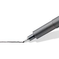 Staedtler pigment liner fineliner, verschillende schrijfbreedtes, set van 12 stuks, zwart - thumbnail