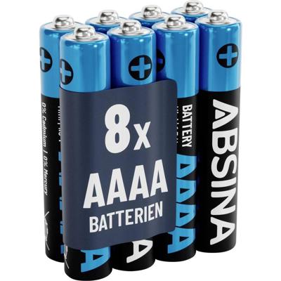 Absina AAAA batterij (mini) AAAA (mini) Alkaline 1.5 V 500 8 stuk(s)