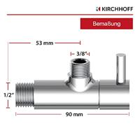 Design Hoekstopkraan van Messing, 1/2" x 3/8" of 10 mm, met Rozet, chroom - thumbnail