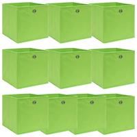 VidaXL Opbergboxen 10 st 32x32x32 cm stof groen - thumbnail