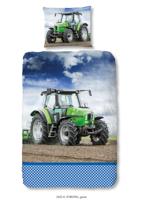 Good Morning Kinderdekbedovertrek "tractor" - Groen - (140x200/220 cm) - Katoen Flanel - thumbnail