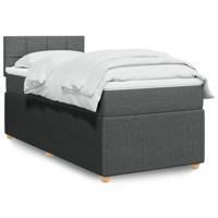 Boxspring met matras stof donkergrijs 180x200 cm - thumbnail