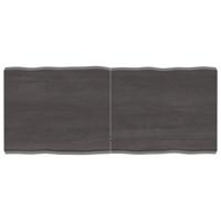 Tafelblad natuurlijke rand 120x50x(2-6)cm eikenhout donkerbruin - thumbnail
