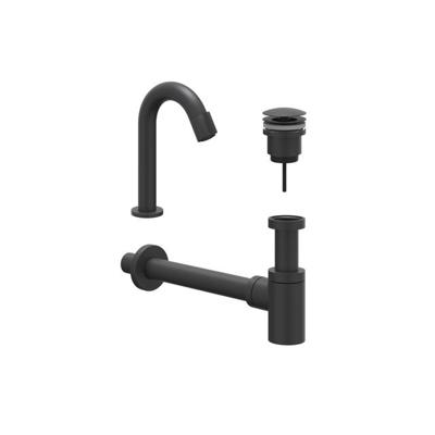 IVY Fonteinset - opbouw - gebogen - model S - always open plug - Mat zwart PED 6901422 IVY Fonteinset - opbouw - gebogen - model S - always open plug - Mat zwart PED 6901422