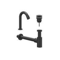 IVY Fonteinset - opbouw - gebogen - model S - always open plug - Mat zwart PED 6901422 - thumbnail