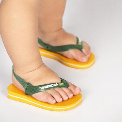 Teenslippers voor baby Brasil Logo II HAVAIANAS geel