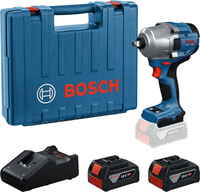 Bosch Blauw GDS 18V-780 Accuslagmoeraanzetter| 2x GBA 18V 5,0 Ah en Lader GAL 18V-40 - 06019P4021