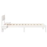 Bedframe met nachttafels Wit 75 x 190 cm Massief grenenhout - thumbnail