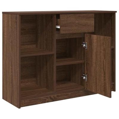 Dressoir met lade 101x35x76 cm spaanplaat bruin eikenkleurig