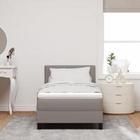 boxspring bed met matras & LED taupe 80x200 cm stof - thumbnail