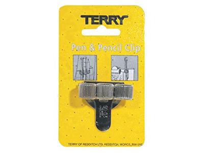 Terry TE-90-03-4 Clip Voor 3 Pennen En/of Potloden Zilver