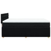 Boxspring met matras stof zwart 140x190 cm - thumbnail