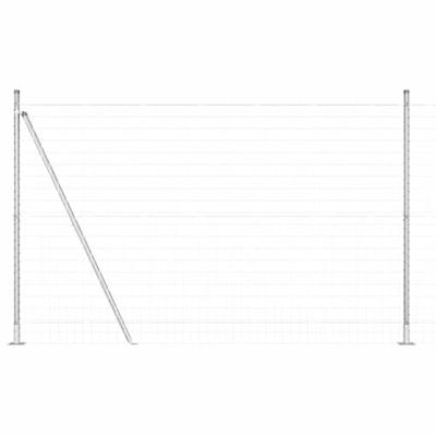 VidaXL Hek met paal zilver 1,6 x 10 m staal