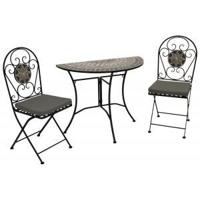 Sevilla bistroset - Gepoedercoat ijzer steen - Zwart - thumbnail