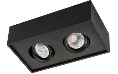 SG Cube Lux 2x8W LED zwart 2700K kleur zwart dimbaar en kantelbaar 902554