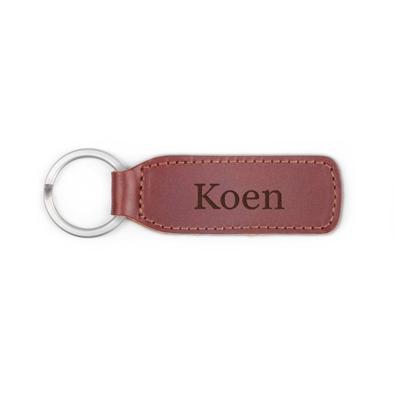 Leren sleutelhanger graveren - Bruin Leren sleutelhanger graveren - Bruin