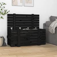 VidaXL Opbergbox 91x40,5x42 cm massief grenenhout zwart - thumbnail