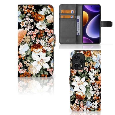 Hoesje voor Xiaomi Poco F5 Dark Flowers Hoesje voor Xiaomi Poco F5 Dark Flowers
