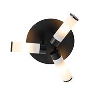 QAZQA Moderne badkamer plafondlamp zwart 3-lichts IP44 - Bath - thumbnail